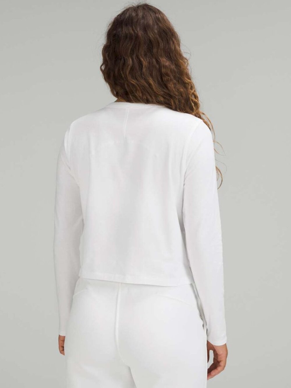White Lululemon Classic-Fit Cotton-Blend Long Sleeve Shirt Size Small - Picture 3 of 6